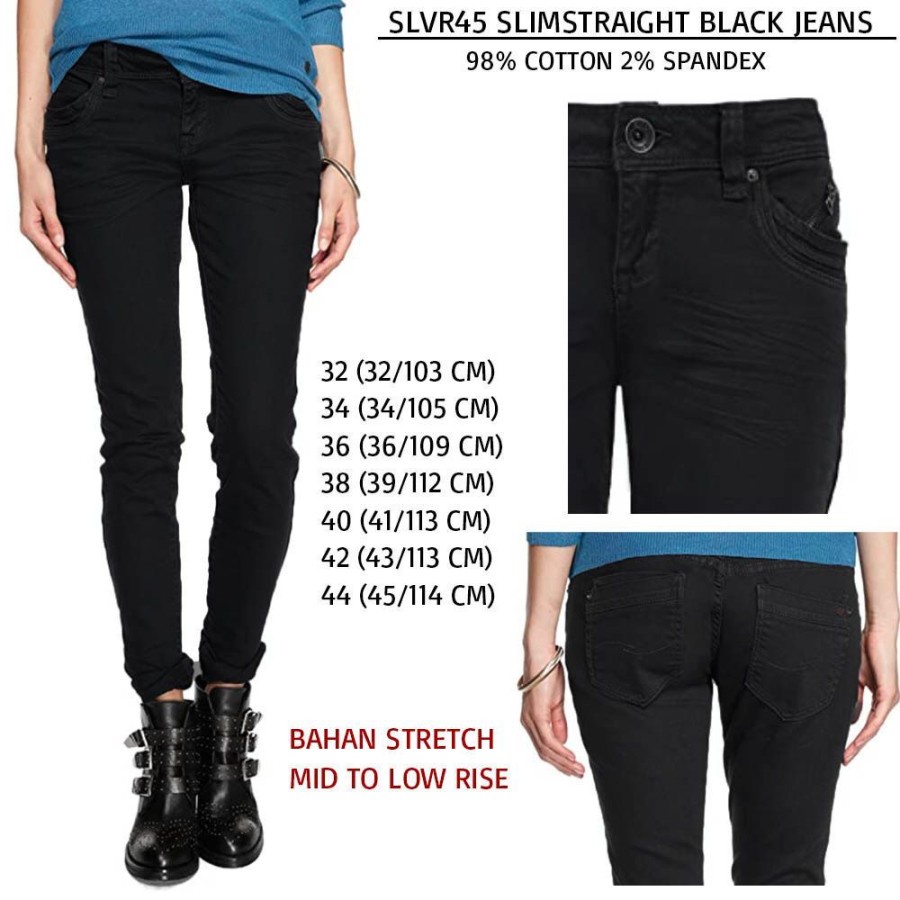 Celana Panjang Wanita Murah S.Oliver 45 Slimstraight Black Jeans