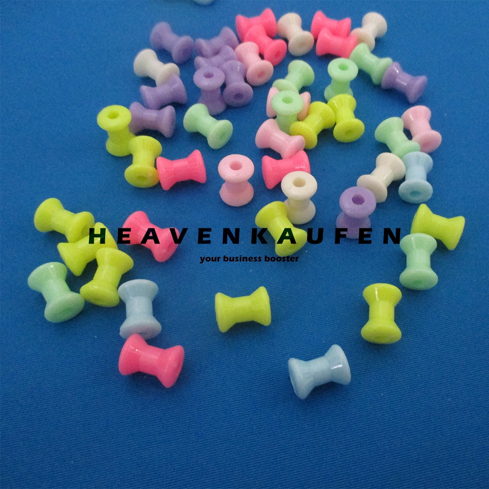 Manik Manik Beads Tube Panjang 11 mm Diameter Lubang 2,5 mm Mix Warna Per Pack isi 50 Pcs