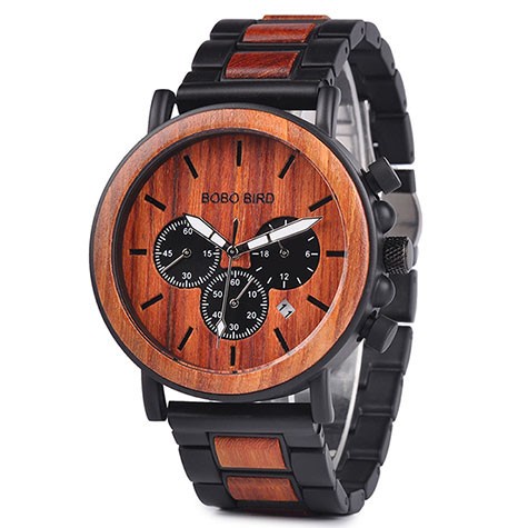 BOBO BIRD Jam Tangan Kayu Chrono Pria - WP09