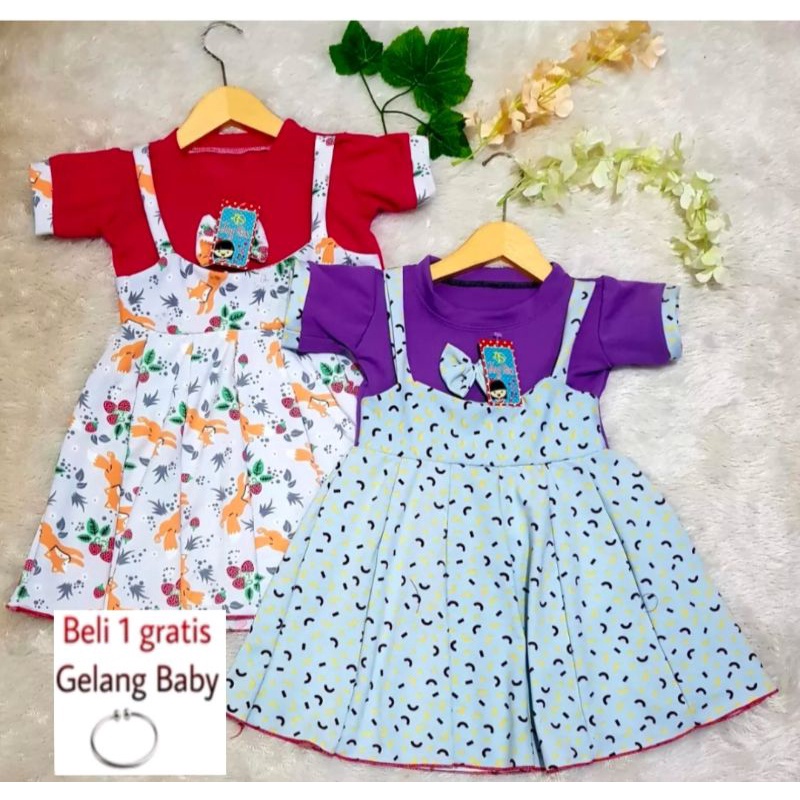 Dress Overall |Dress Anak Perempuan Musim Semi Pakaian Dress Anak Perempuan Beby Bayi 3 Bulan Sampai 4 Tahun Murmer