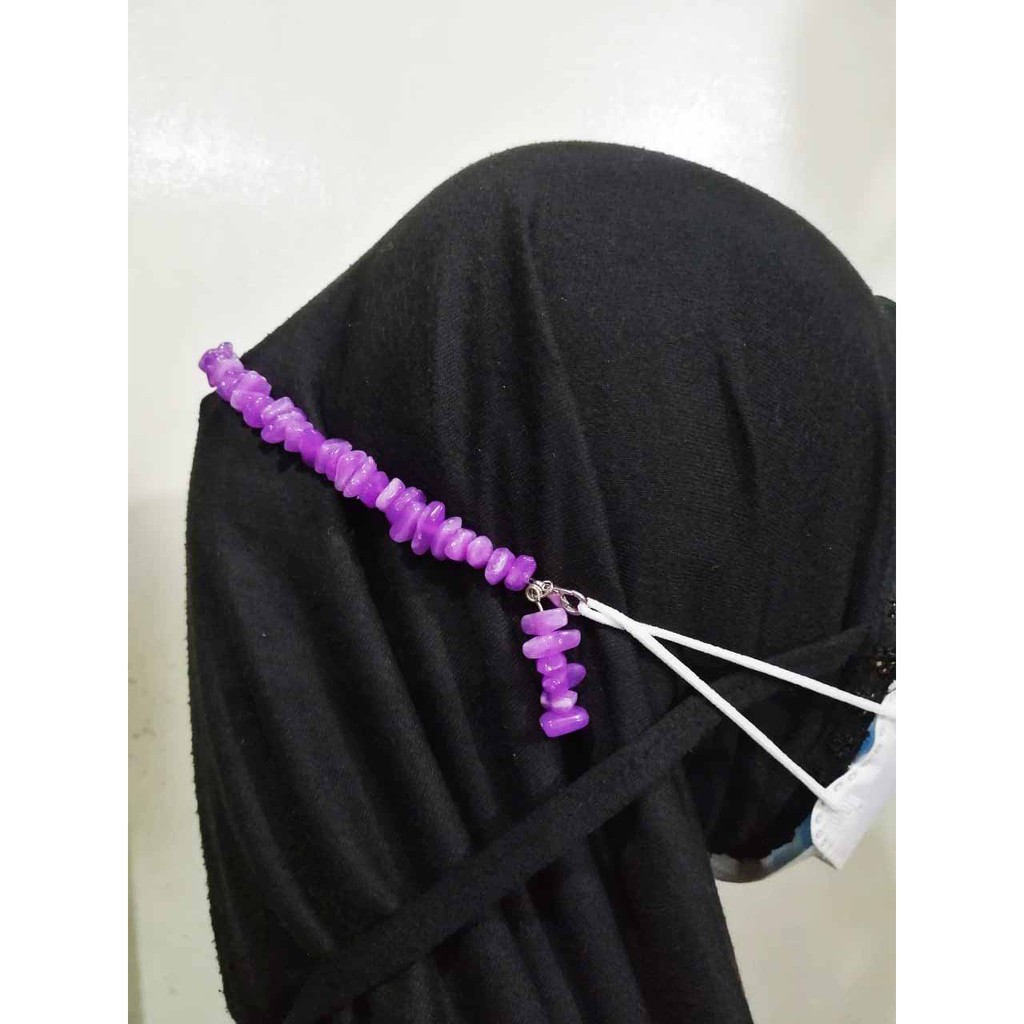 Konektor Masker Mote BATU PECAH - Pengait Tali Masker-konektor Hijab