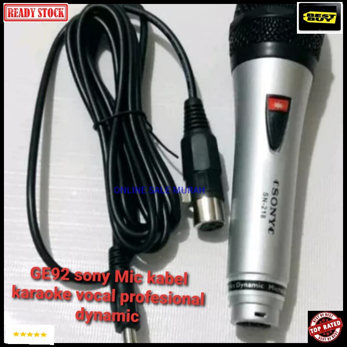 G92 sony Mic kabel Microphone cable mik karaoke vocal vokal audio sound sistem system mik pengeras suara pro profesional mikrophone dynamic legendary aux STUDIO Bisa SEGALA JENIS AUDIO GK PAKAI BATERAI LANGSUNG NYALA 1 mic 3-4 meter kabel mic Suara bagus