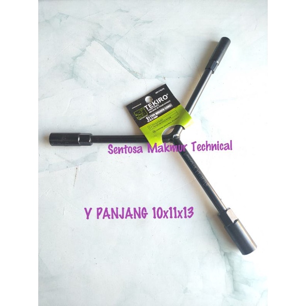 TEKIRO Y 10 x 11 x 13 MM Kunci Sok Sock Soket Cabang 3 Tiga Long PANJANG