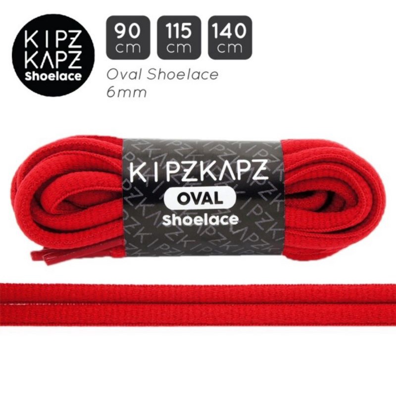 KIPZKAPZ OS9 TRUE RED 90cm 115cm 140cm Oval Shoelace Tali Sepatu Oval 6mm Merah
