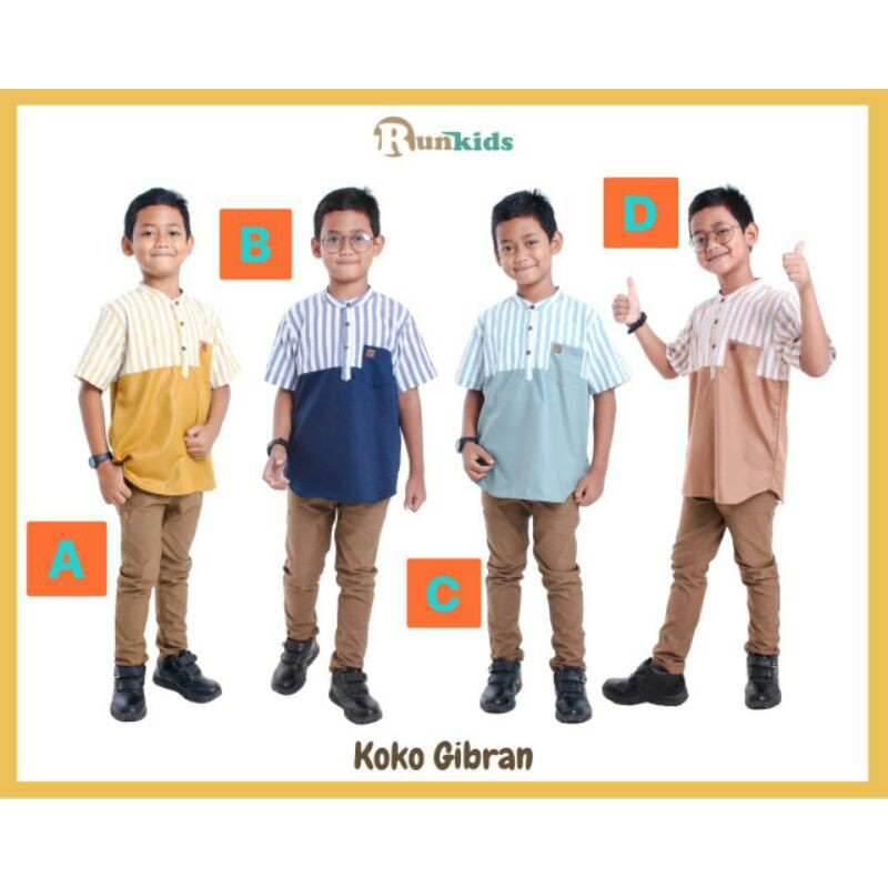 Kemeja Koko Anak 6-14 T Koko Gibran by Run Kids