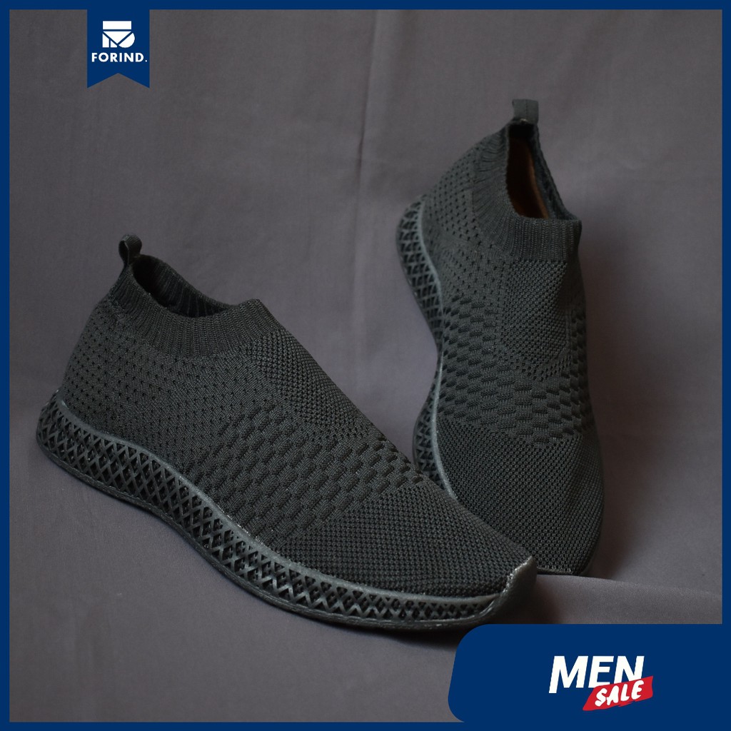 Leander Fulll Black Sepatu Sneakers PK OG Lari Knit Knitted Rajut Original Footwear | FORIND x Volve