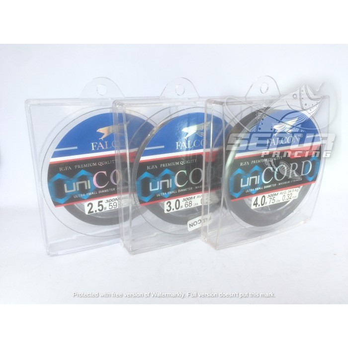 PE Falcon X8 300M / SENAR Pancing PE Falcon UniCORD X8 Black 300m IGFA Class