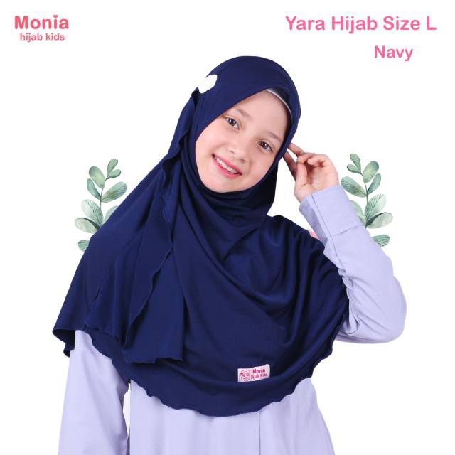 Yara Hijab  by Monia Hijab Kids Navy MLXL || Best Seller Hijab Kids