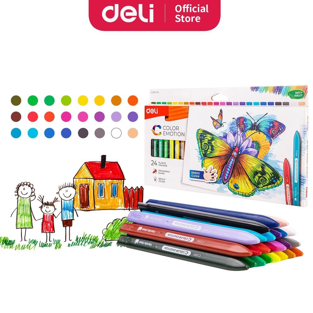 

[ART. 5979] Deli Krayon Sekolah 24 Warna Cerah Bentuk segitiga ergonomis tidak beracun EC20020