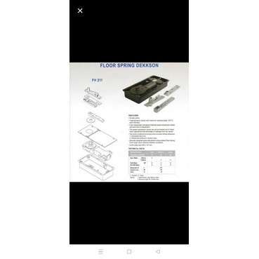 Floor hinges merk Dekkson tipe 211 komplit stang