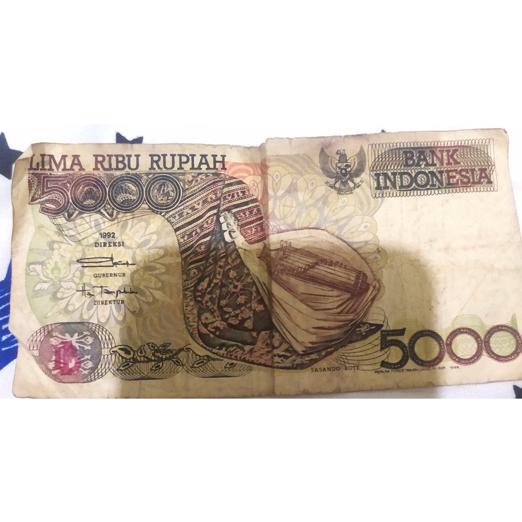Uang Kuno Rp 5000 Asli Tahun 1992
