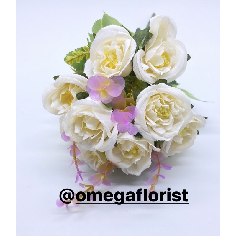 Rose Ekaliptus Bunga Artificial/Bunga Plastik/Bunga Dekorasi/Dekorasi Pernikahan/Pernikahan-Putih