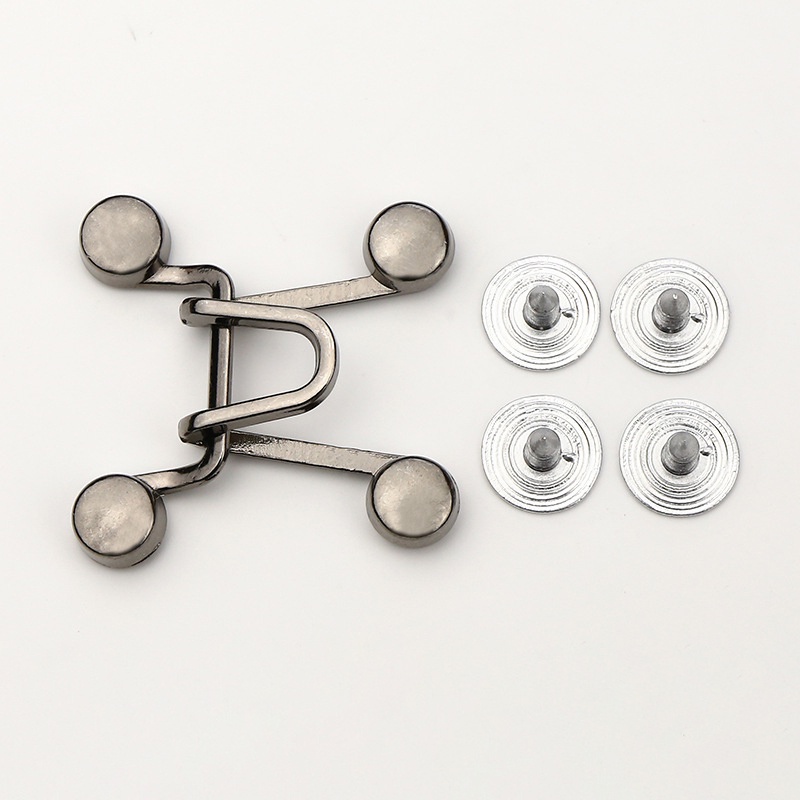 Kancing Jeans Logam Simple Adjustable Kancing Pengait Celana Panjang Jeans Denim Desain Kancing Kait Gesper Denim Bunga Daisy Warna Putih Kait Kait Pengecil Lingkar Pengait Pengecil Pinggang-Gun-color