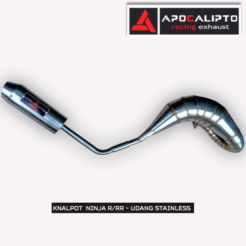 Knalpot Custom Udang Trail / GTX  Ninja 2 Tak / F1ZR / SATRIA / RX King - stainless