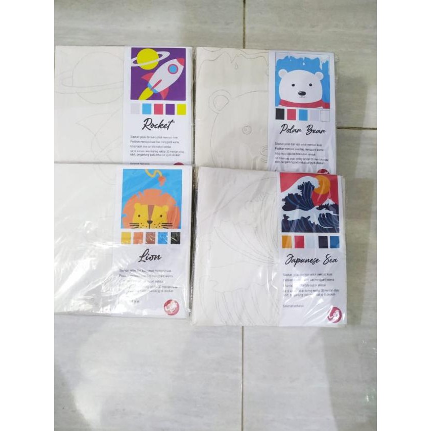 

bgs>!jgh-356 DIY melukis kanvas anak cat lukis canvas painting coloring mewarnai - santa claus