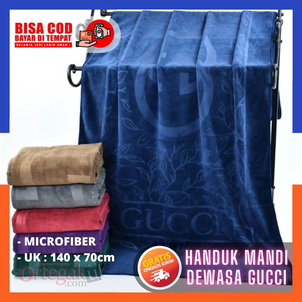 Handuk Mandi Ukuran 140x70cm Murah / Handuk Gucci Dewasa Microfiber Jumbo Tebal Dan Halus