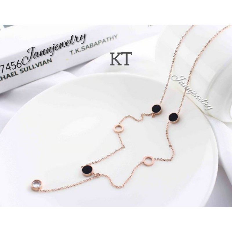 Kalung Fashion Titanium Unik Stylish Anti Karat &amp; Hitam