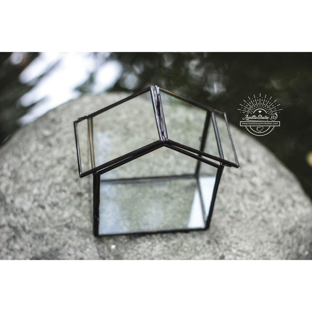 Kotak Perhiasan | Ringbox terarium Home Black Premium