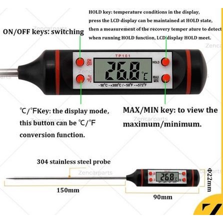 THERMOMETER Digital MASAK Dapur Termometer Masakan Suhu Air Daging bbq