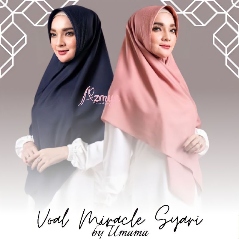 Hijab Syari Segiempat Umama Voal Miracle Plain 130 x 130 Laser cut - Voal Syari Best Seller Metal Bordir Logo