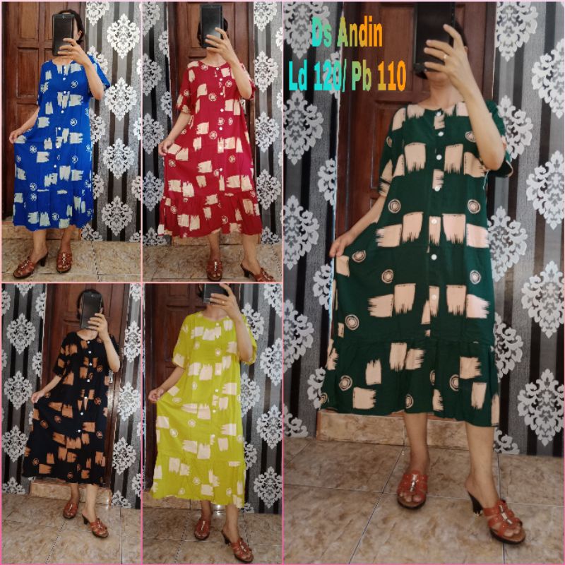 Daster Andin Terbaru Motif Kotak Jumbo