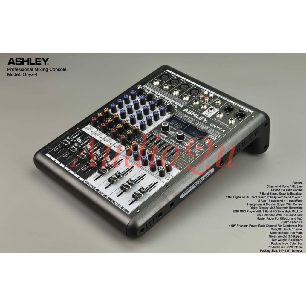 NEW MIXER AUDIO ASHLEY ONYX 4 / ONYX4 USB BLUETOOTH RECORDING