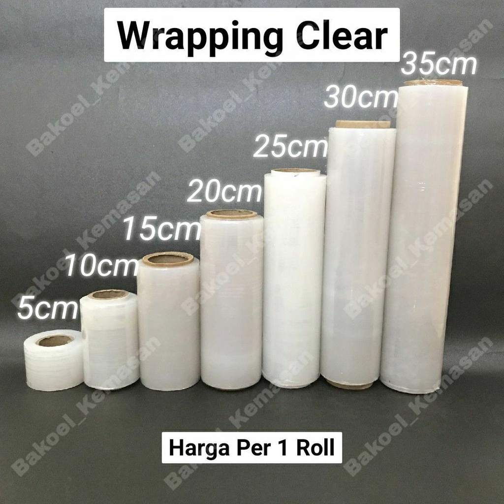 Jual Stretch Film Wrapping 5cm 10cm 15cm 20cm 25cm 30cm 35cm x 150m