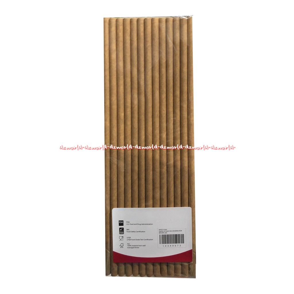 Krishome Paper Straws Small 25Pcs Biodegradable Hot Cold Sedotan Kertas Kecil Putih Coklat Kris Home