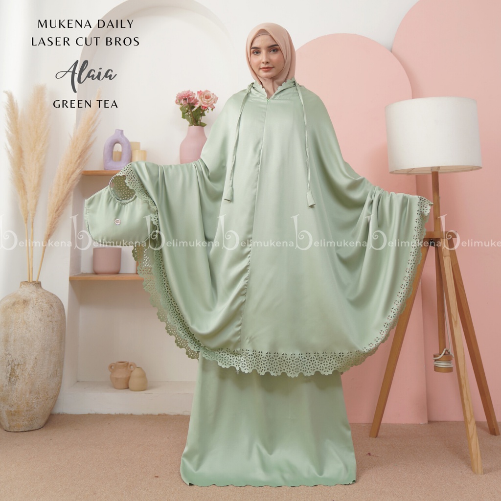 Mukena Dewasa Silky Daily Laser Cut Bros 2in1 Alaia