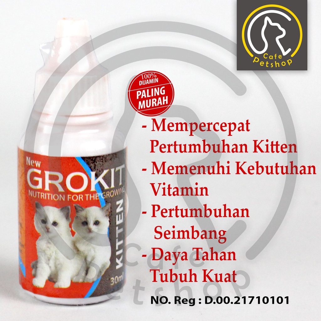 Jual GROKIT DROP - Obat Vitamin Anak Kucing Nutrisi Pertumbuhan Anak