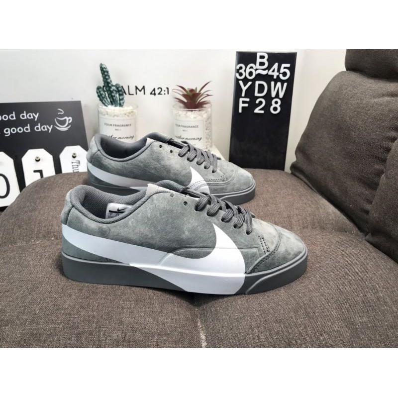 sepatu nike blazer city low grey white mirror original
