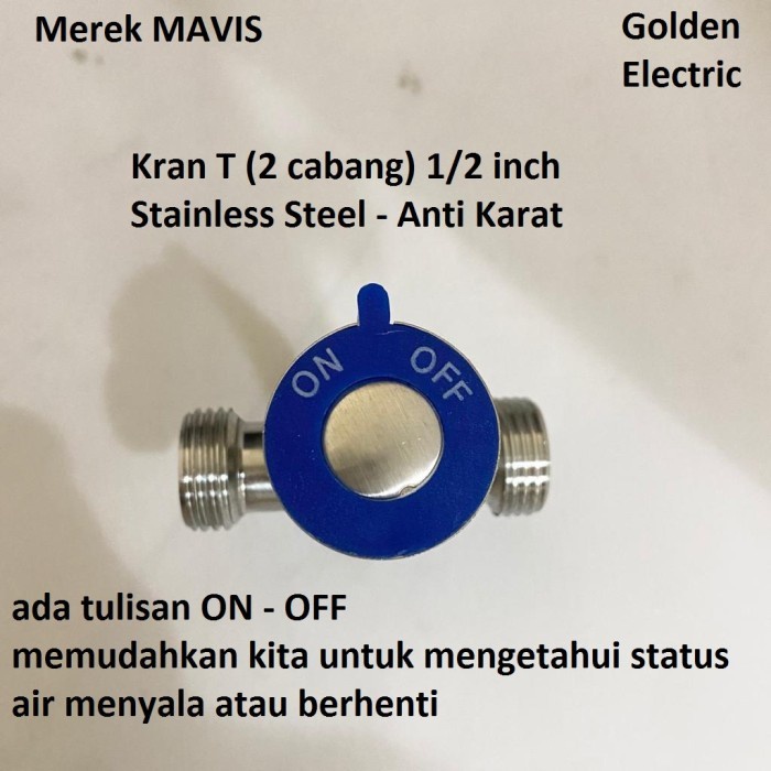 Stop Kran Keran Air Tembok T 2 Cabang Jet Shower Closet Double ON OFF