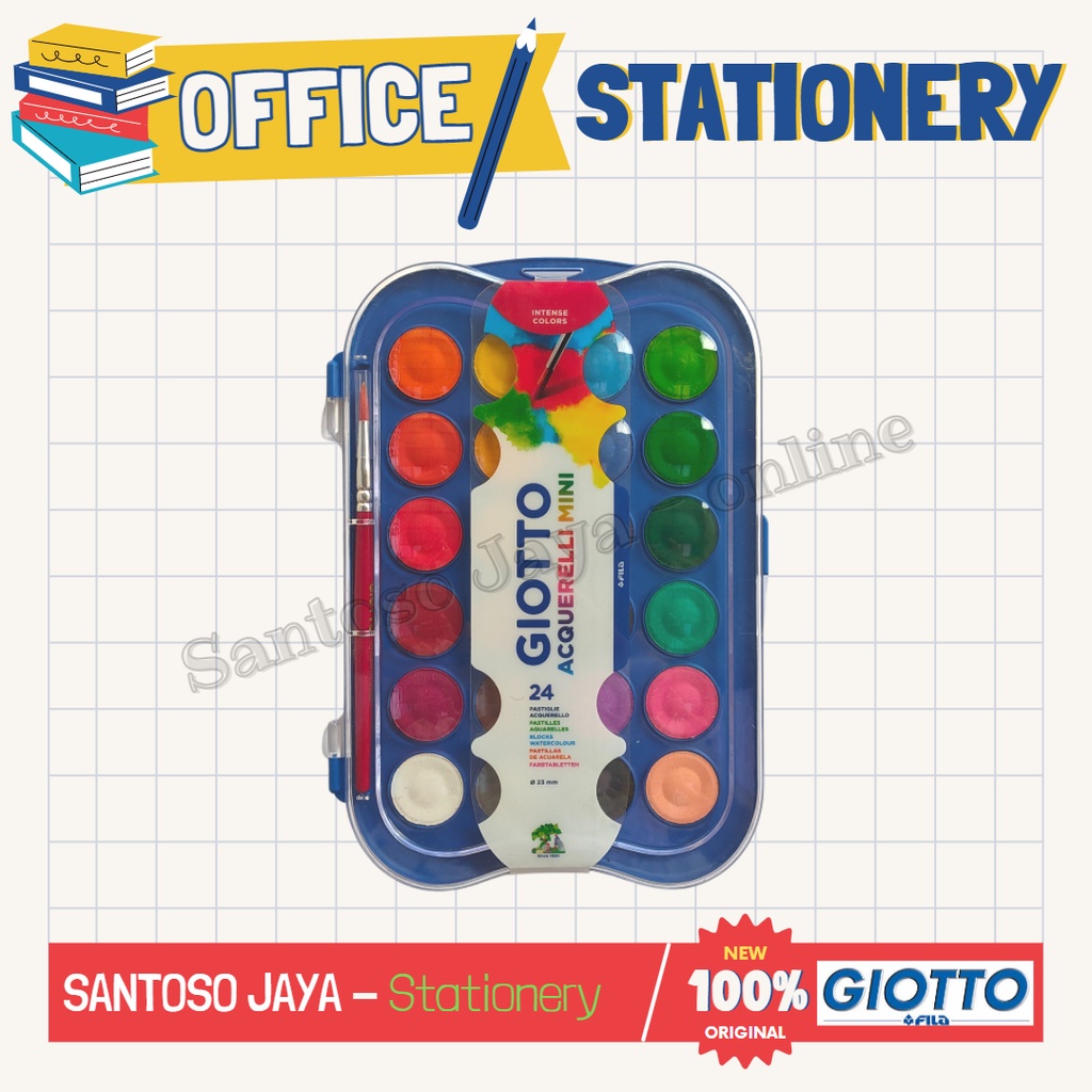 

Cat Air GIOTTO Acquerelli Mini - 24 Warna - Watercolour Paint Cakes