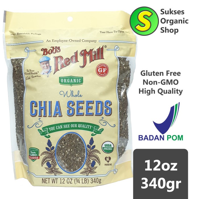 

10cscss Organic Whole Chia Seeds Gluten Free | Bob'S Red Mill | 340Gr Dscscv