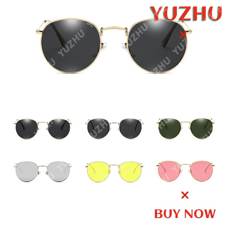 (YUZHU) Bayar di Tempat Korean Design Retro Small Kacamata Wanita/Pria Women Sunglasses