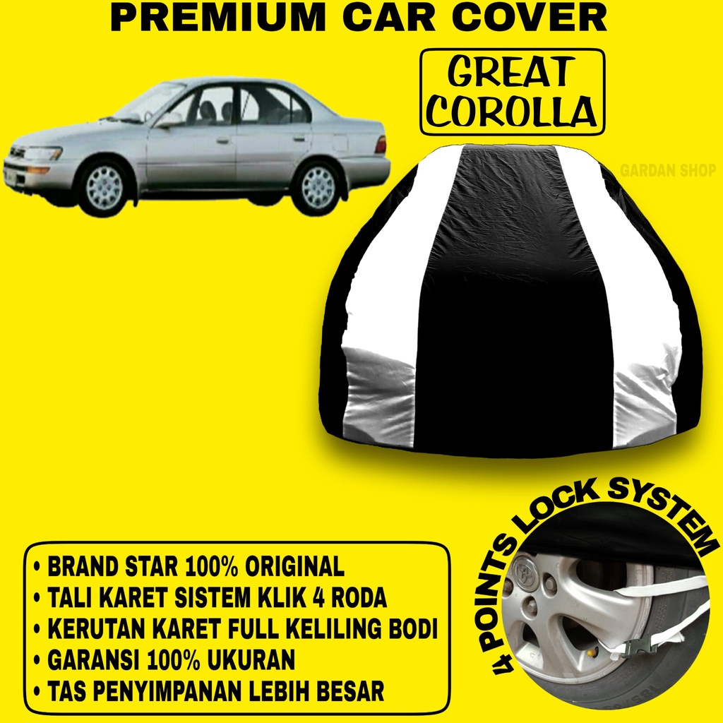 Body Cover GREAT COROLLA Sarung Strip SILVER Penutup Pelindung Bodi Mobil Great Corolla PREMIUM