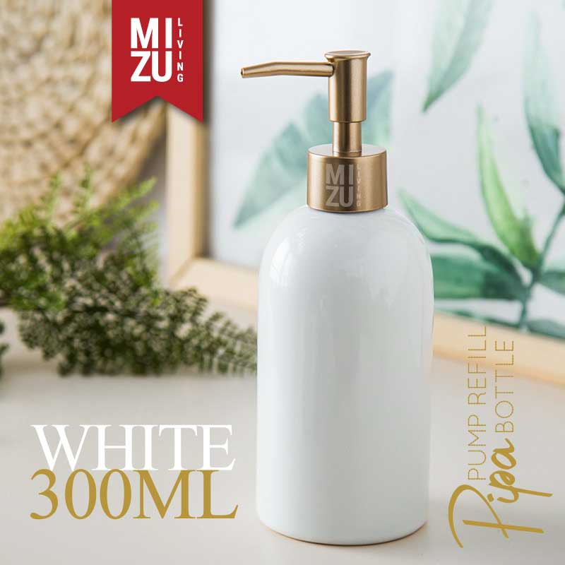 PIPA Refill Pump Bottle Ceramic Glossy Finish Soap Dispenser Botol Keramik Sabun Cair Cuci Tangan