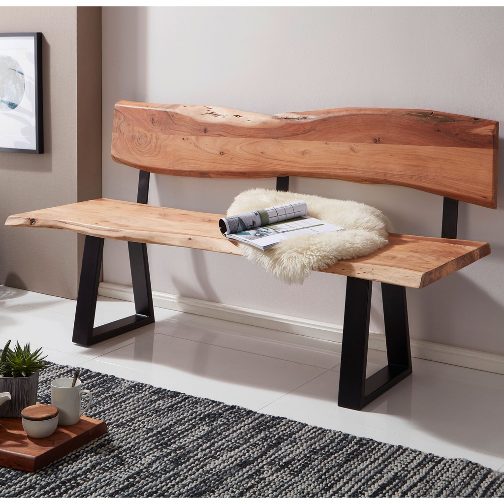 Bangku Panjang Sandaran Live Edge Minimalis