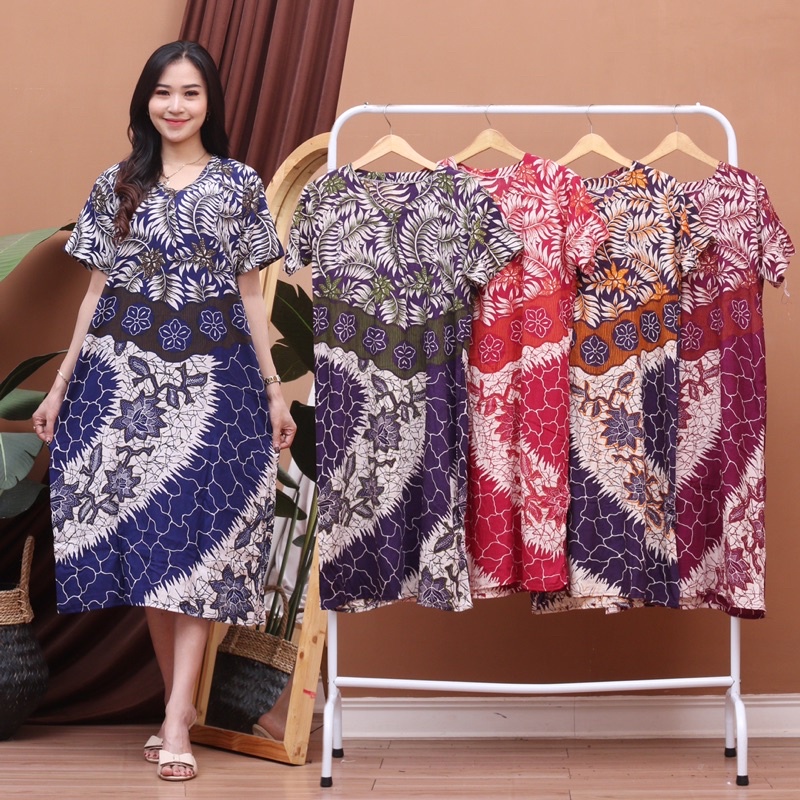 (BISA COD)Daster Batik Murah daster 100 dapat 3 Daster Santai Wanita Baju Santai daster Adem dan lembut murah daster terbaru 2022 daster bumil dan Busui daster jumbo Ld 130 daster mewah daster Mak Mak murah daster mamah muda daster bahan melar pakaian ibu