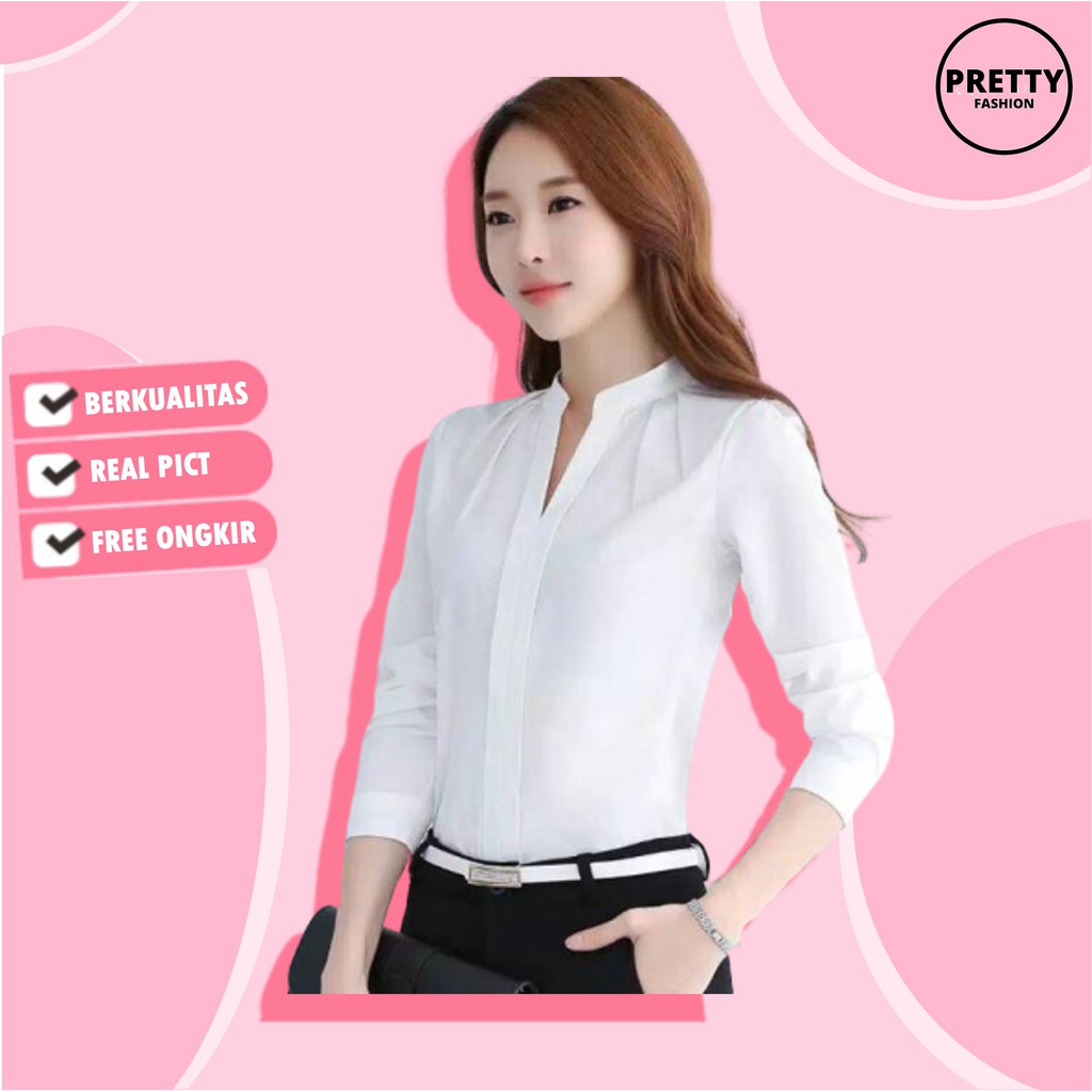  BAJU  BLOUSE  LENGAN  PANJANG  KOREA  STYLE BERKUALITAS ATASAN 