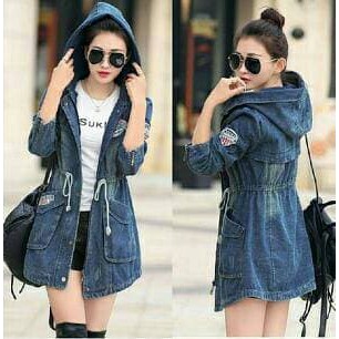 A94U7 HOPYLOVY JAKET JEANS WANITA GLADYS (OVERSIZE ACID RIPPED)     AOP D JKT JAKET LEROSEY DENIM