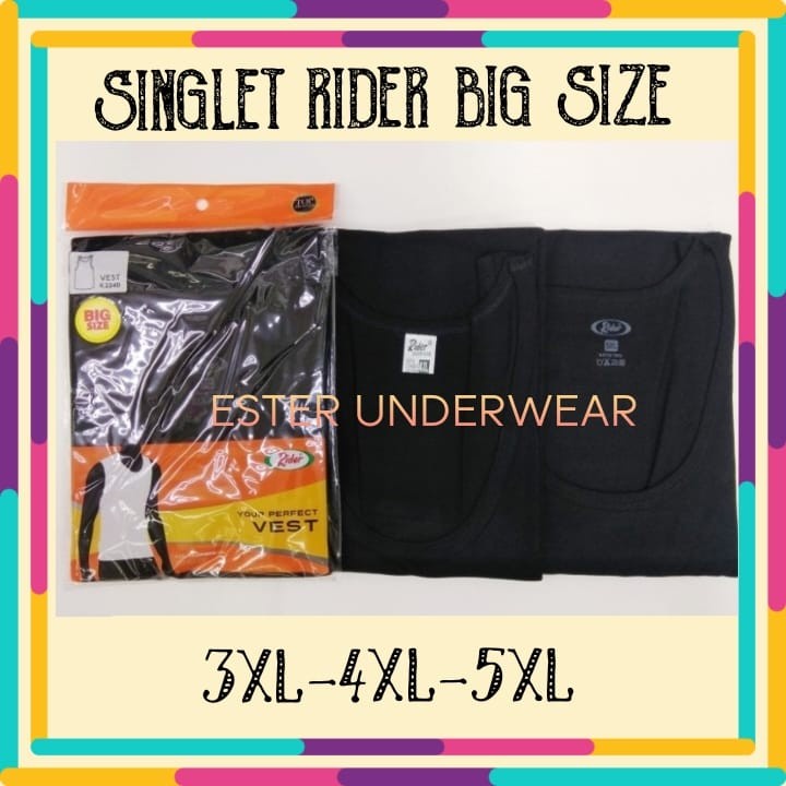 Kaos Singlet Rider Big Size R 224  BSW Hitam ISI-1 PCS bahan 100% katun