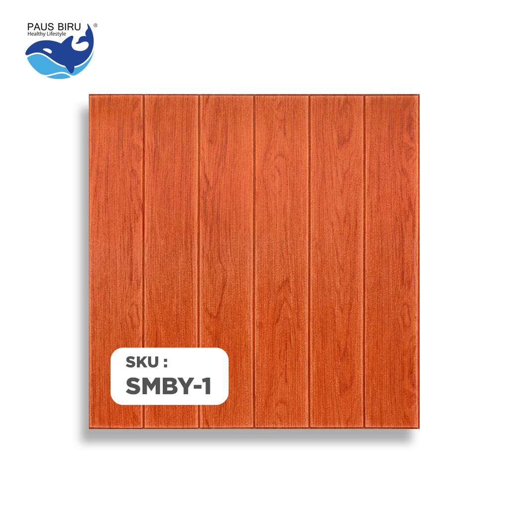 Paus Biru - Wallpaper dinding 3d motif kayu wood foam 70x70cm / wallfoam motif kayu-KAYU 3mm  SMBY-1