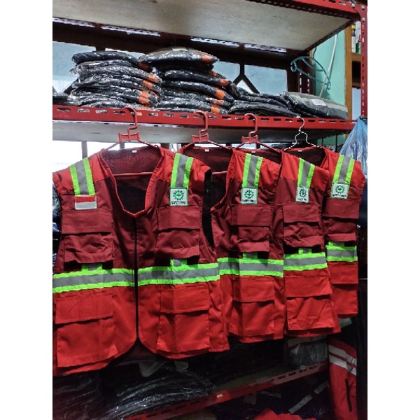 ROMPI SAFETY PREMIUM BAHAN DRILL MERAH SCOTLIGT IJO