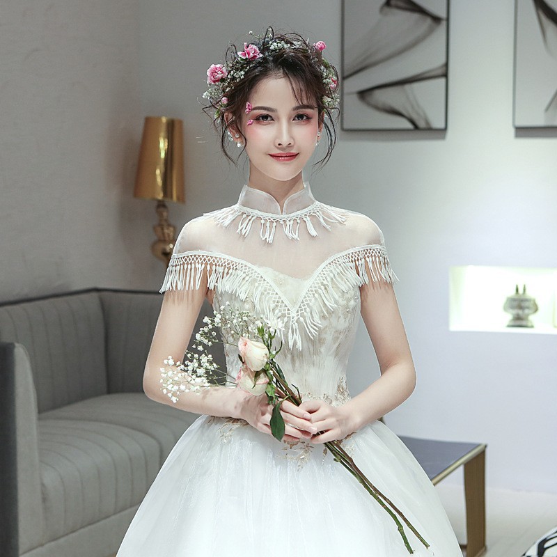 VE-11 wedding dress cape bolero gaun pengantin transparan luaran atas