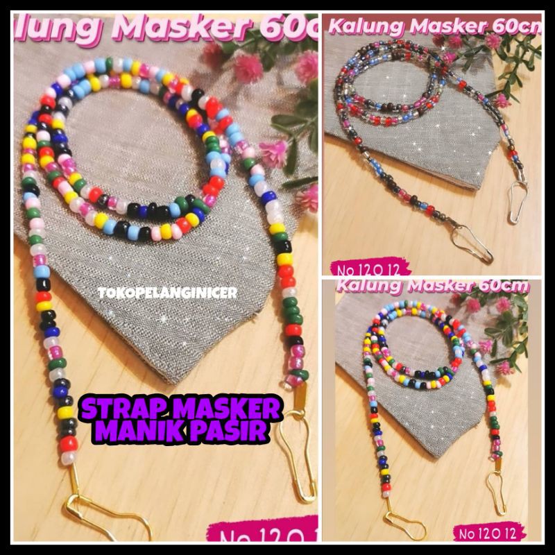 STRAP MASKER MANIK PASIR MIX- Kalung Tali Rantai Masker Gaya Korea - Strap Mask TOKOPELANGINICER