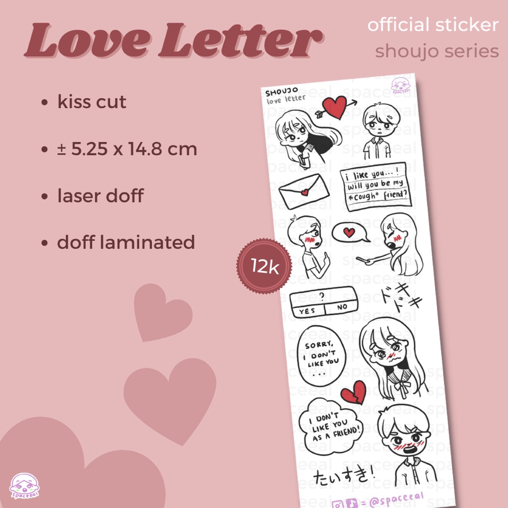 

Shoujo Sticker Sheet Love Letter - spaceeal