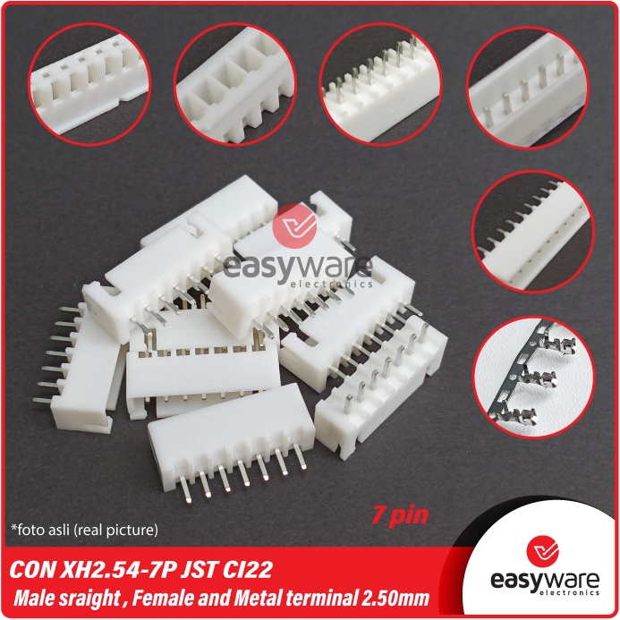 1 SET Connector JST XH2.54-7P Straight Header 2.54mm CI22 7 pin Straight