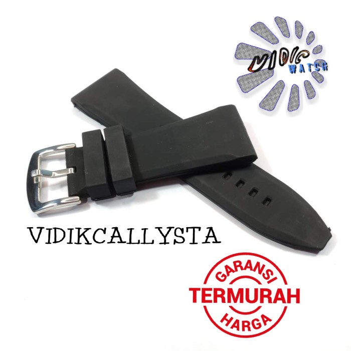 STRAP SILICONE RUBBER TALI JAM TANGAN ASLI 28MM 30MM BAGUS HITAM 28 30 MM