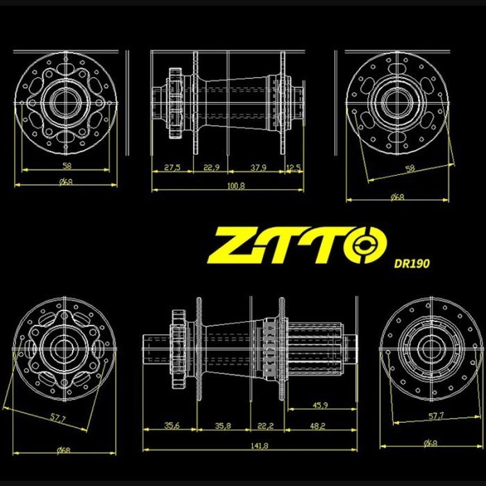 ZTTO DR190 Hub Freehub MS Ratchet 54T Rachet 32H TA QR Microspline Red